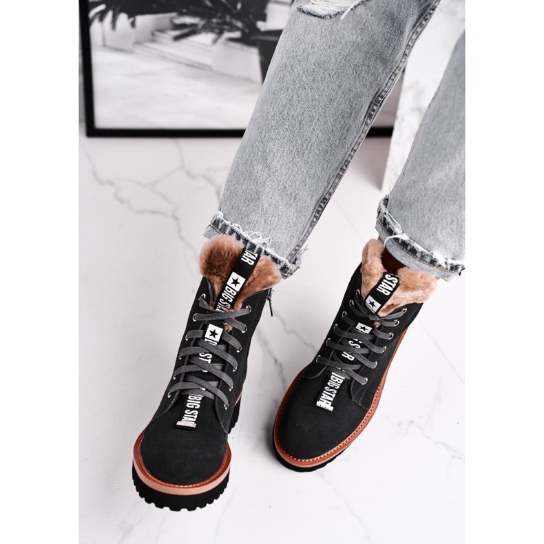 Bottes Femme Daim Big Star Gris GG274903 le noir 1