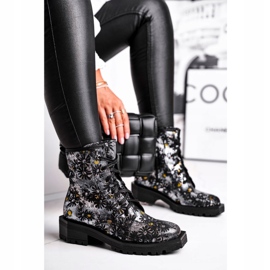 Bottes Femme Cuir Maciejka Fleurs 04869-38 noir multicolore 1