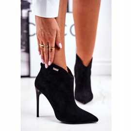 GOE Bottes Pour Femmes À Talons Hauts En Daim Noir GG2N3033 2