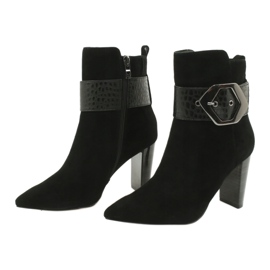 Caprice Bottes en cuir noir avec une boucle 25317-25 025 2