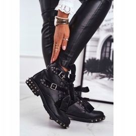 SEA Bottines Femme Rivets Spikes Noir Aimant 2
