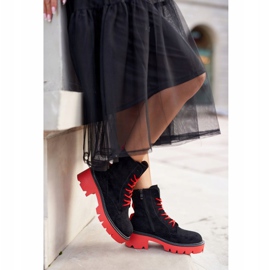 PS1 Bottes Femme Noir Rouge Daim Malawi le noir 6