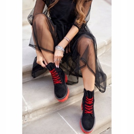 PS1 Bottes Femme Noir Rouge Daim Malawi le noir 7