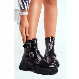 PS1 Bottines Femme Boucles, Fermetures, Laqué Noir Kassandra le noir 4