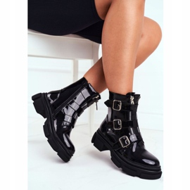 PS1 Bottines Femme Boucles, Fermetures, Laqué Noir Kassandra le noir 3