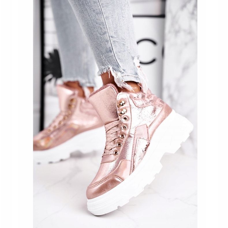 PS1 Chaussures De Sport Pour Femmes Réchauffé Rose Doré Davan 1