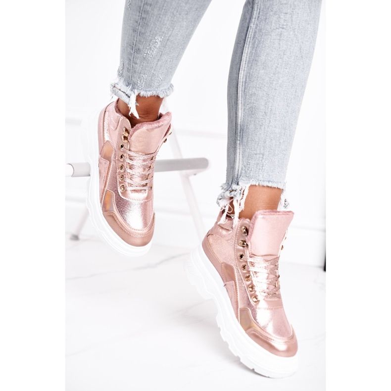 PS1 Chaussures De Sport Pour Femmes Réchauffé Rose Doré Davan 2