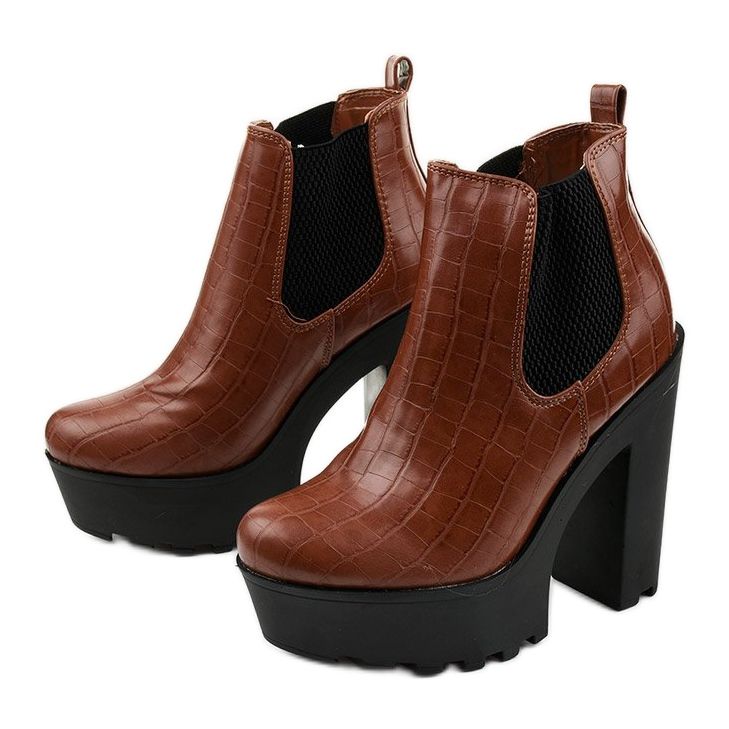 Boots camel sur le poteau Zellola brun 2