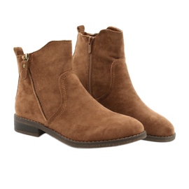 Evento Bottines en daim camel avec fermetures éclair brun 4