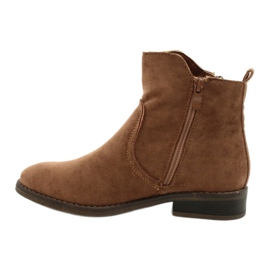 Evento Bottines en daim camel avec fermetures éclair brun 1
