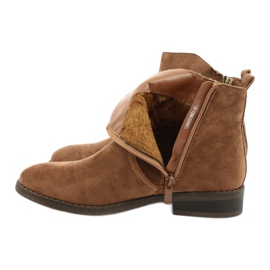 Evento Bottines en daim camel avec fermetures éclair brun 5
