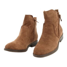 Evento Bottines en daim camel avec fermetures éclair brun 2