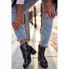 S.Barski Bottines Femme Talon Laqué Noir Do It Better 2