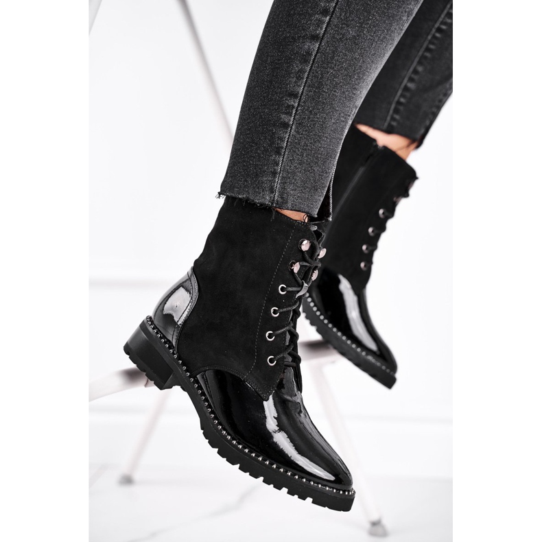 S.Barski Bottes pour femmes Warm Black Thunders le noir 1