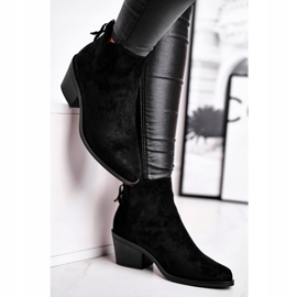 S.Barski Bottines Femme Talon Plat Chaud Automne Noir Laiteux le noir 3