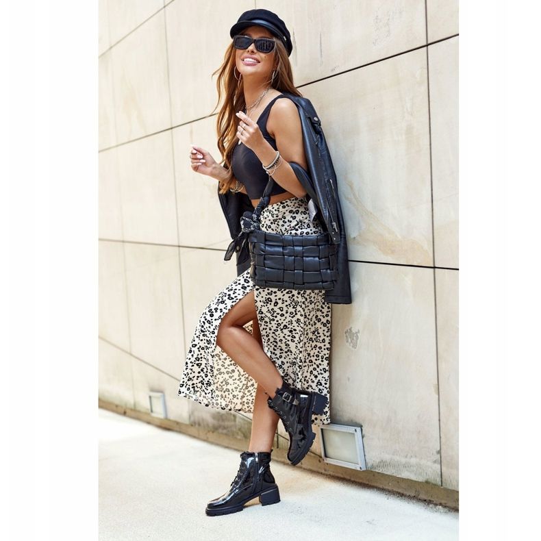 S.Barski Bottines Femme Laquées Noir Drive Me Crazy 2