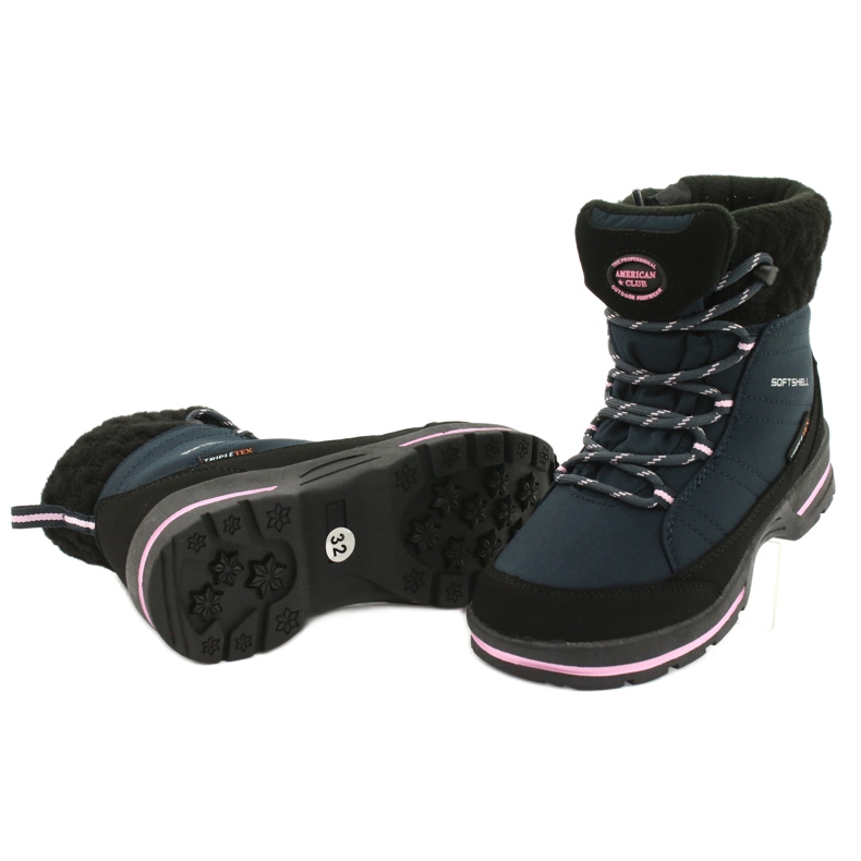 American Club Bottes Softhell avec membrane SN03 / 20 noir bleu marine rose 3