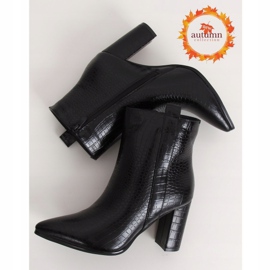 Bottines à talons en cuir serpent Noir RB54 Noir 1