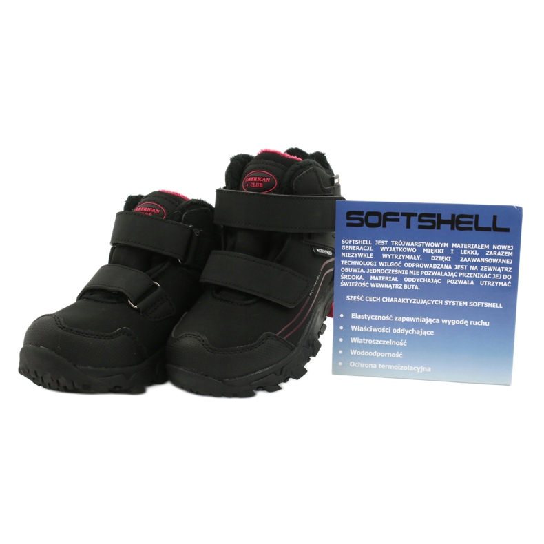 American Club Boots softshell à membrane le noir rouge 4