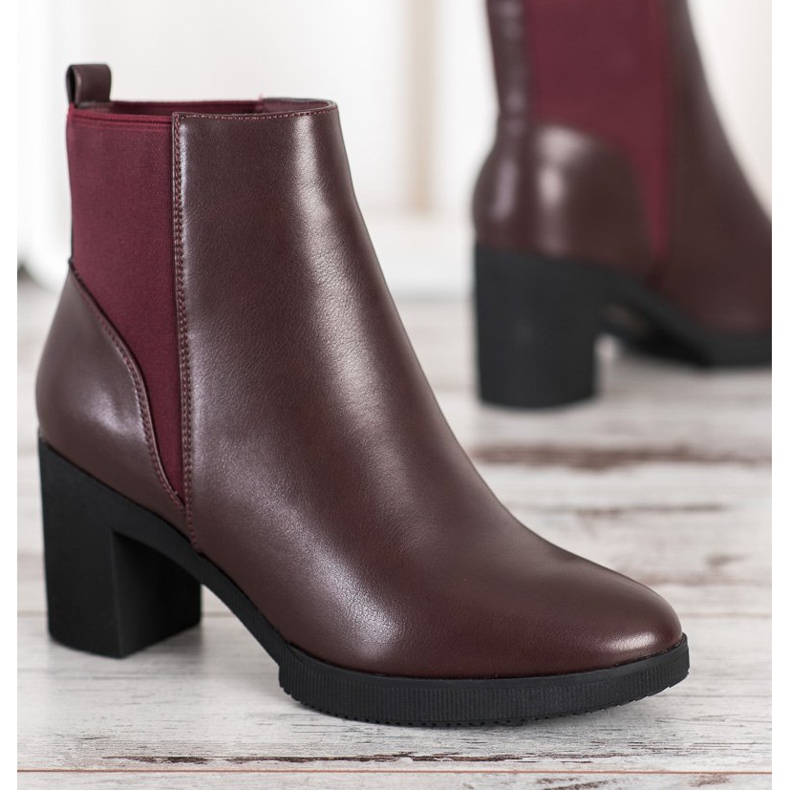 Bottes en éco-cuir rouge multicolore 1