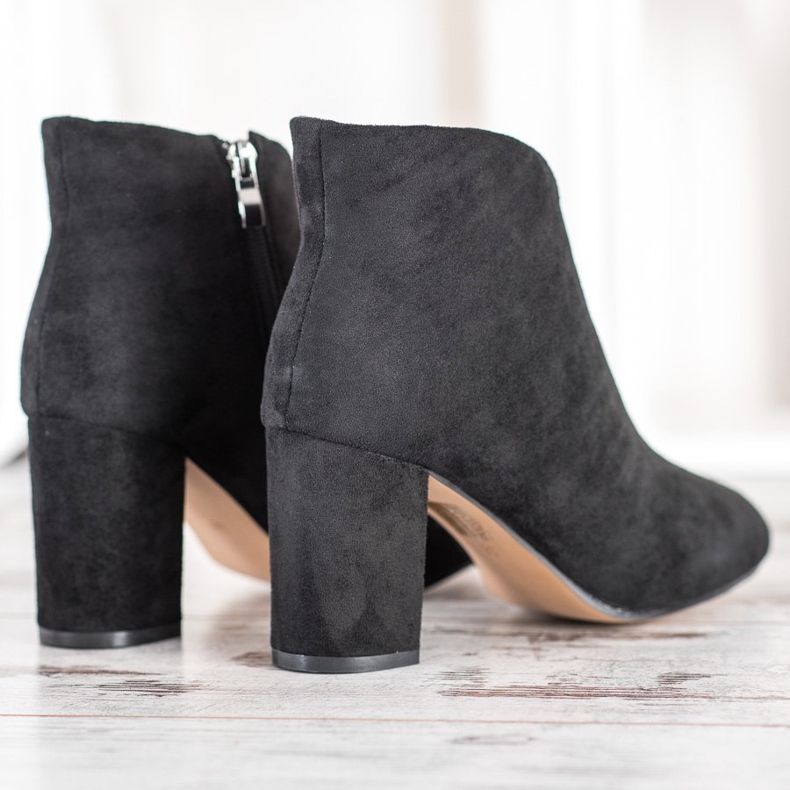 SHELOVET Bottines en daim noir 1