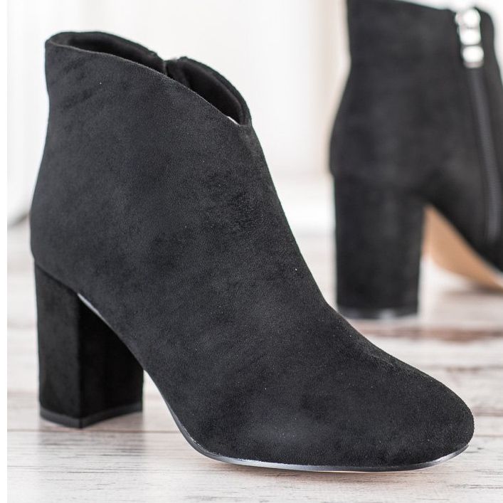 SHELOVET Bottines en daim noir 2