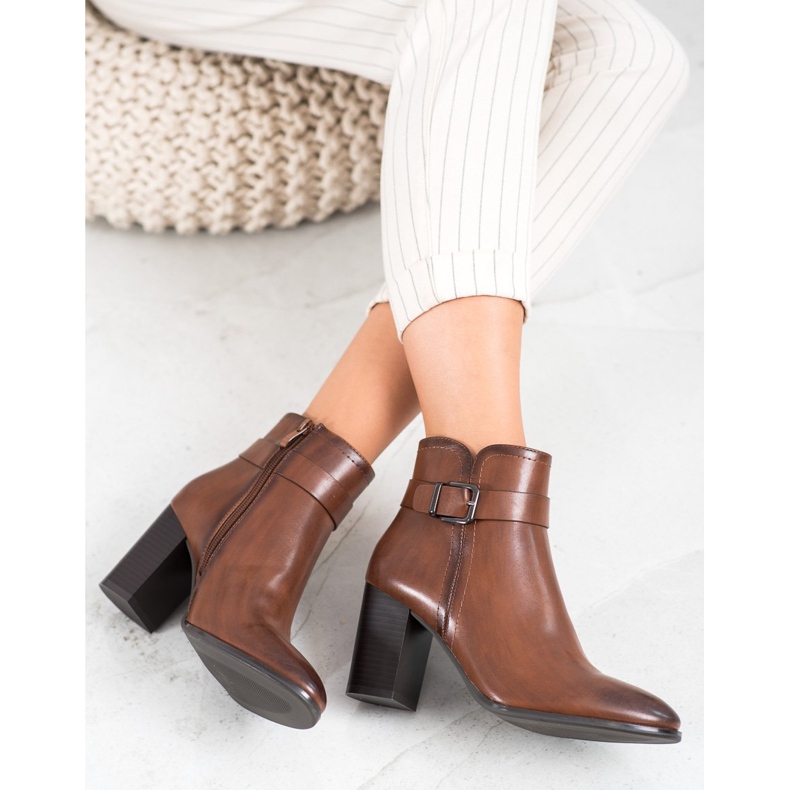 Sergio Leone Bottines classiques à talons hauts brun 2