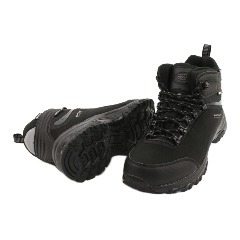 American Club Bottes de trekking américaines Softshell à membrane noir 3