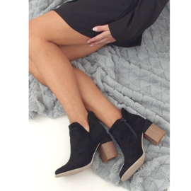Bottines noires à talon coupé noir A5703 Noir le noir 2
