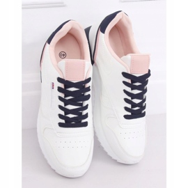 Chaussures de sport femme blanches BK938 BLANC / BLEU bleu marine 2