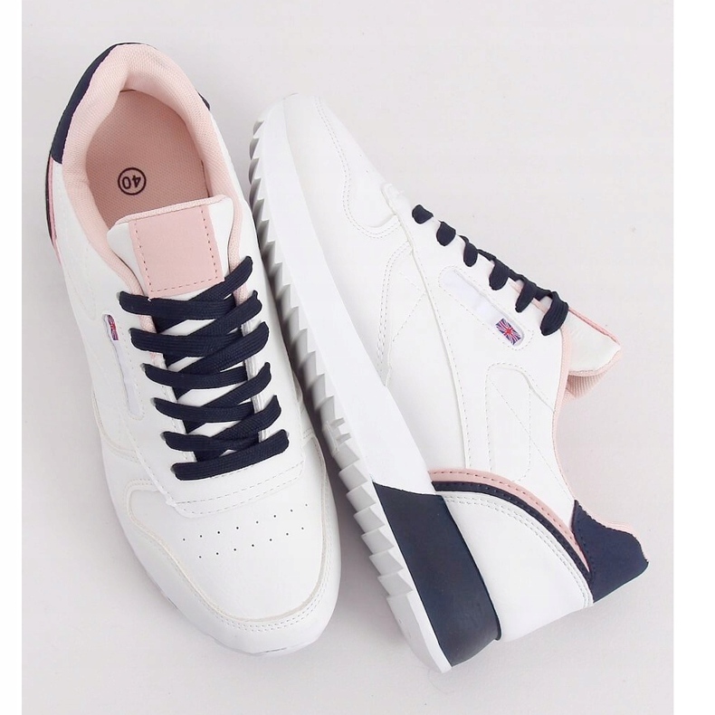 Chaussures de sport femme blanches BK938 BLANC / BLEU bleu marin 1 Chaussures de sport femme blanches BK938 BLANC / BLEU bleu marin 1