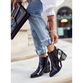 Bottines Femme Sergio Leone Bottines Chelsea Laquées Noir BT621 le noir 1