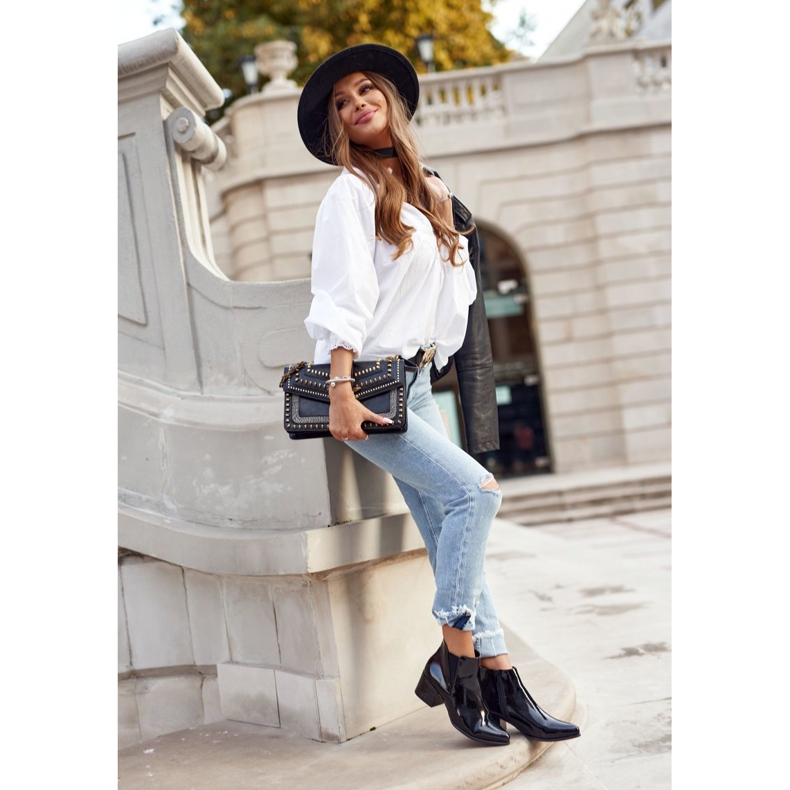 Bottines Femme Sergio Leone Bottines Chelsea Laquées Noir BT621 2