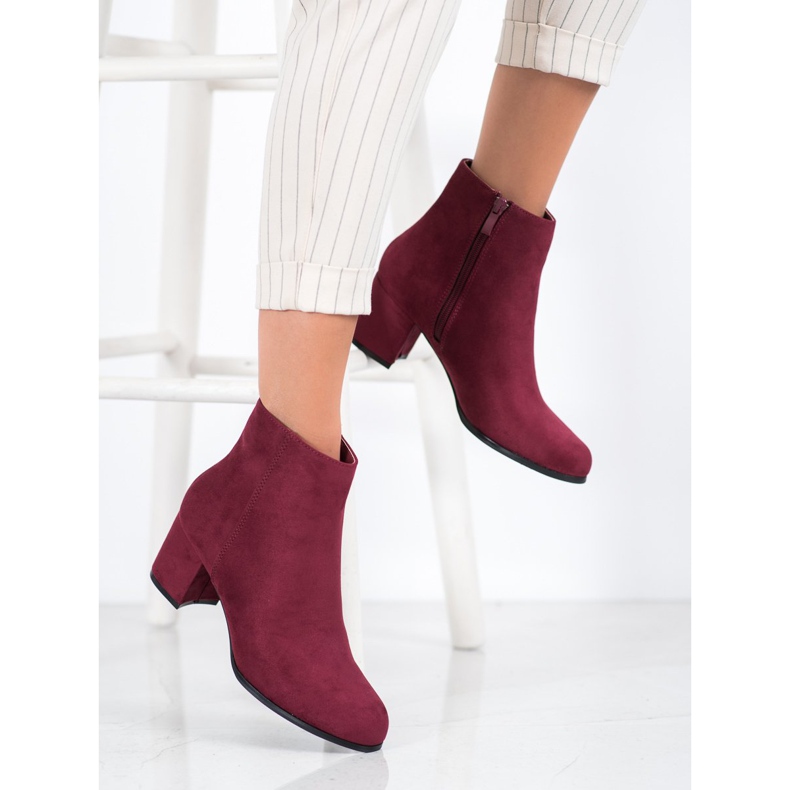 Danic Bottines à talons bordeaux rouge 1