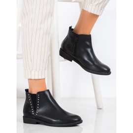 Small Swan Bottines noires à imprimé serpent le noir 2