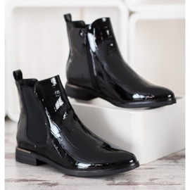 Filippo Bottines Chelsea Laquées Noires 2