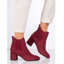 Small Swan Bottines à enfiler à talons hauts rouge 2