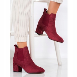 Small Swan Bottines à enfiler à talons hauts rouge 3