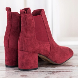 Small Swan Bottines à enfiler à talons hauts rouge 1