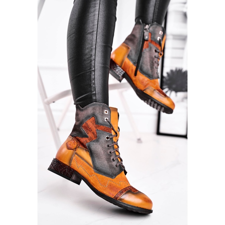 Bottes Femme Cuir Bottes Chaudes Maciejka Jaune 04625-07 brun 1