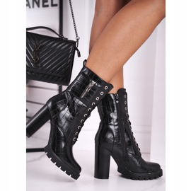 FE1 Bottines Femme À Talons Hauts Noir Bregma le noir 2