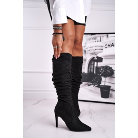 PS1 Bottines Femme À Talons Hauts En Daim Noir Dynamic le noir 1