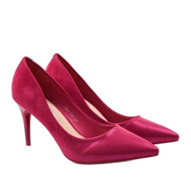 Escarpins Raspberry sur un talon LEI-135 rouge 3