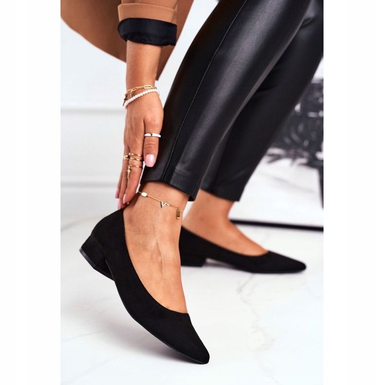 PS1 Ballerines Noires Femme En Daim Elivia le noir 1