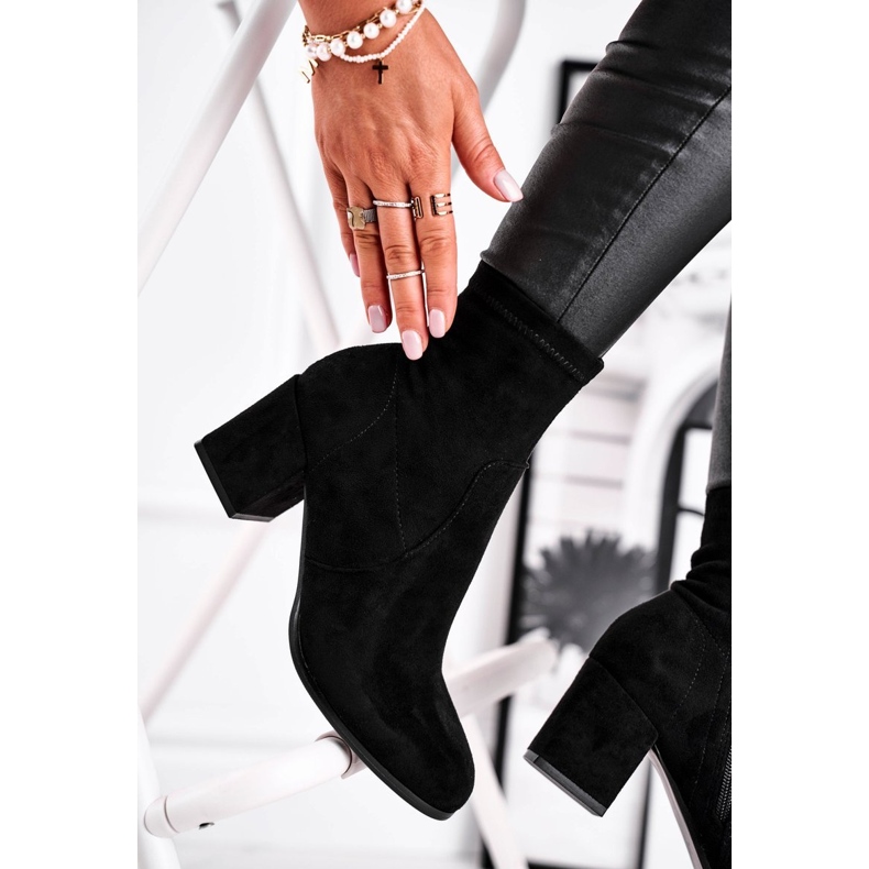 Bottines Merducio en Daim Noir Femme le noir 1