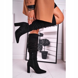 PS1 Bottines Femme à Talon Daim Noir Cromes le noir 3