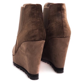 Bottes compensées en daim 7-GK7851B brun 4
