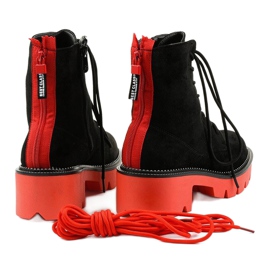 Bottines à lacets Centrifuge en daim noir le noir orange 4