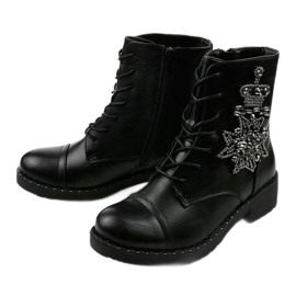 Bottes noires avec décorations Shyvia M620 Noir 2
