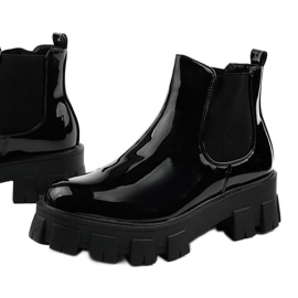 Bottes noires sur la plateforme Lilney NC1086 le noir 1